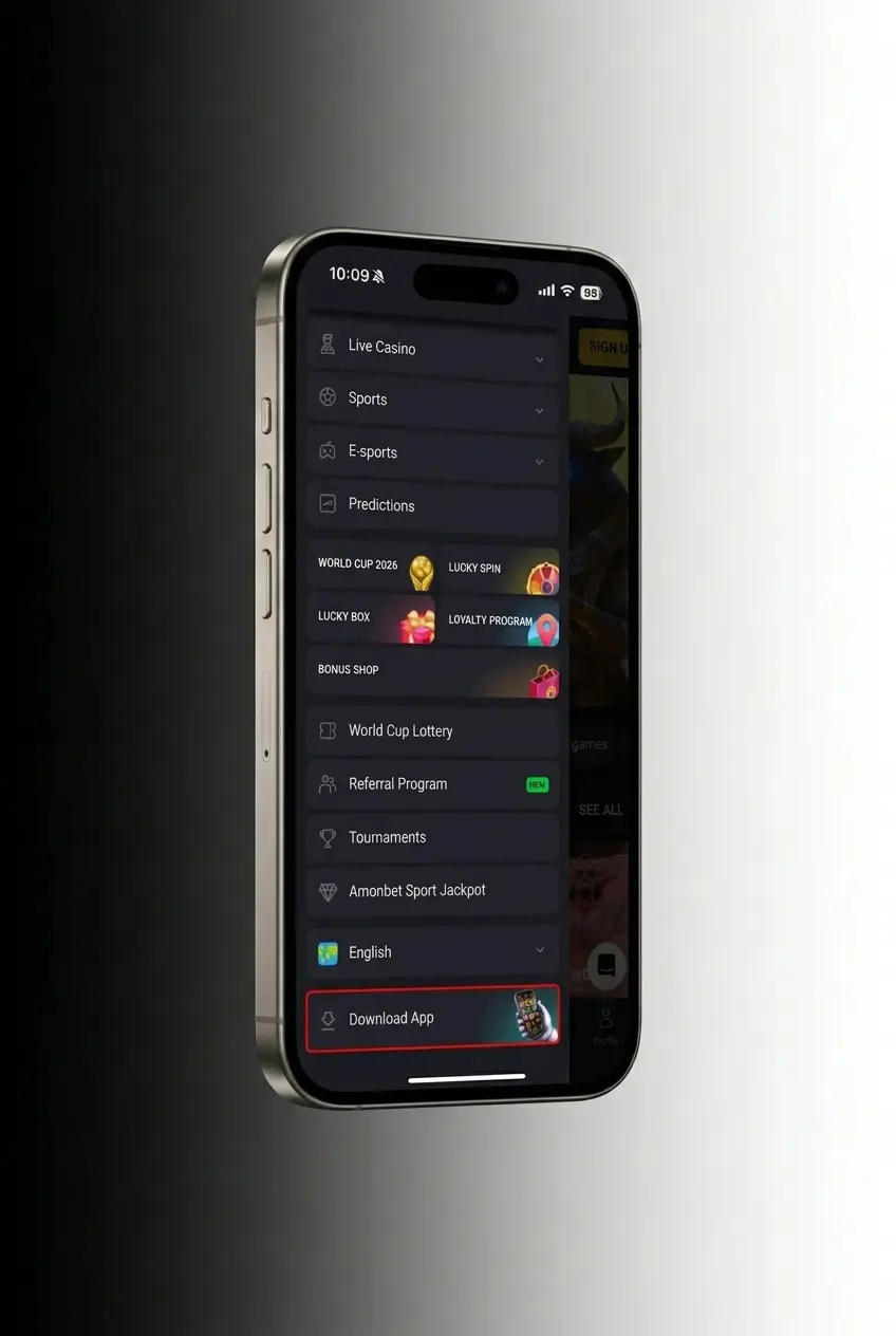 Amonbet APK Android installation steps showing settings, download, file install, and app launch process